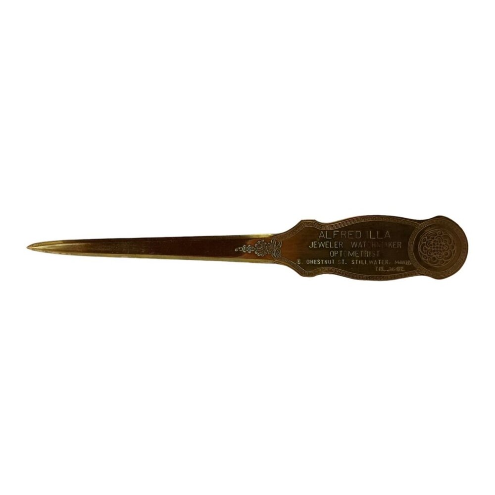 Alfred Illa Jeweler Watchmaker Optometrist Advertising Letter Opener Vintage